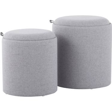 Trey Set of 2 Nesting Ottomans