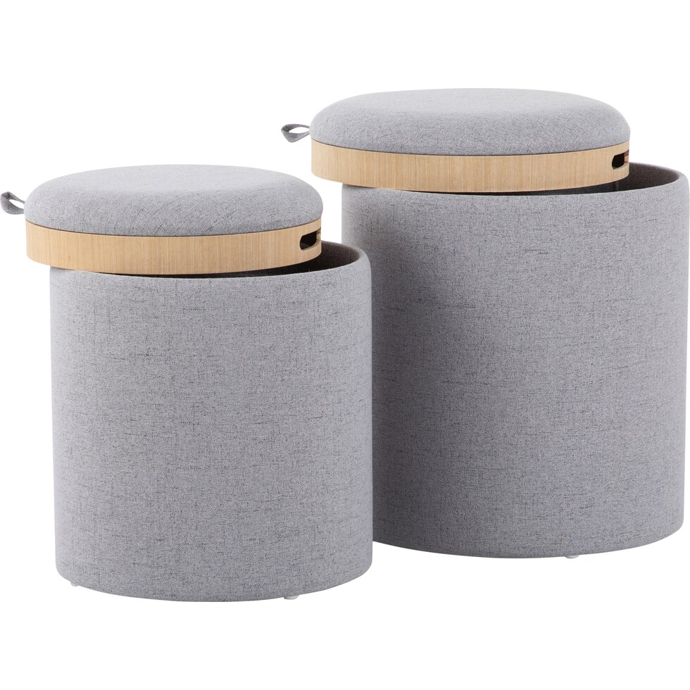 trey gray ottoman   