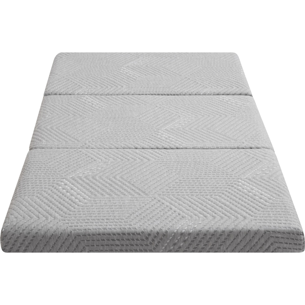 tri fold gray queen mattress topper   