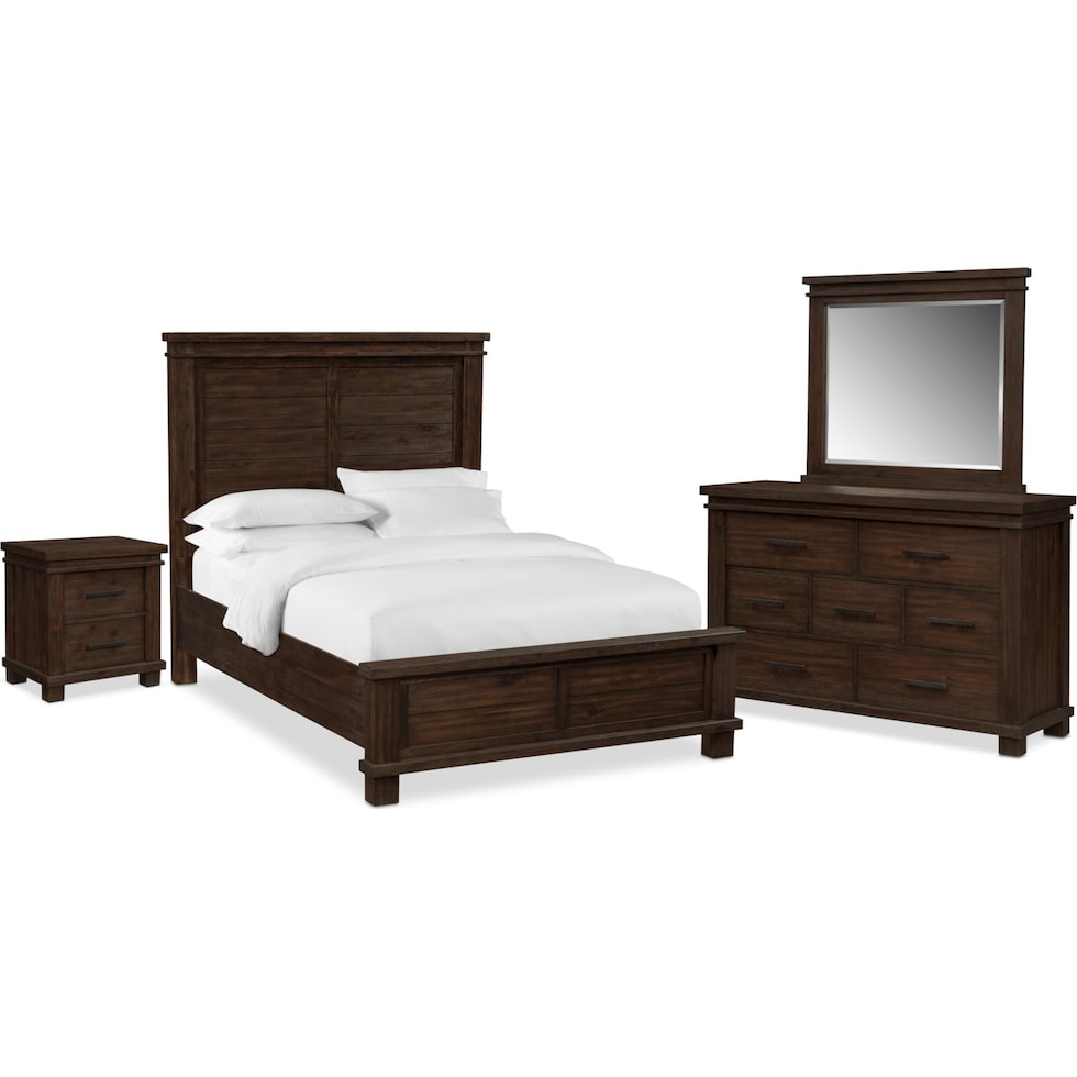 tribeca bedroom dark brown  pc king bedroom   