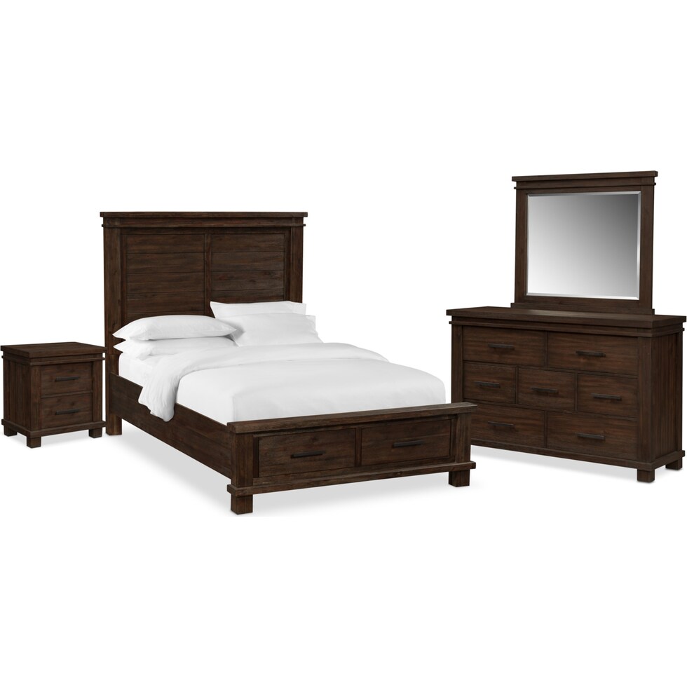 tribeca bedroom dark brown  pc queen bedroom   