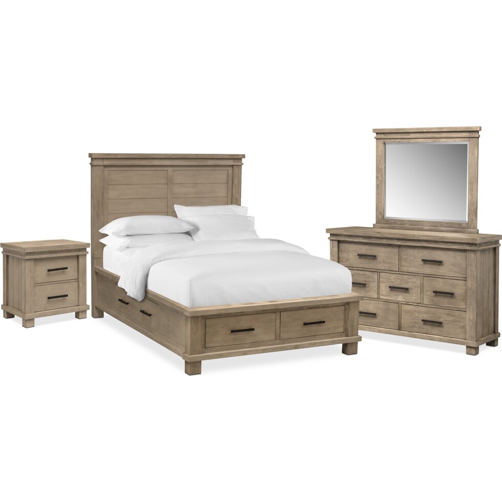 tribeca bedroom gray  pc queen storage bedroom   