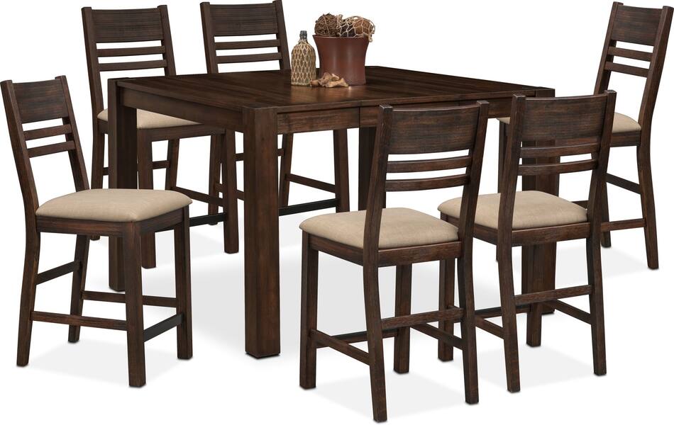 Tribeca CounterHeight Dining Table and 6 Dining Chairs American