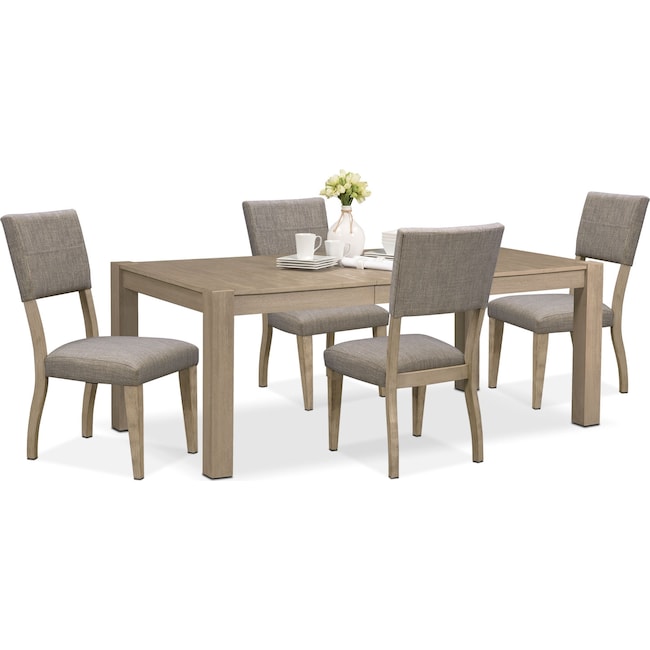 Dining Room Furniture - Tribeca Dining Table and 4 Upholstered Dining Chairs