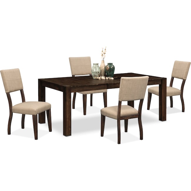 Dining Room Furniture - Tribeca Dining Table and 4 Upholstered Dining Chairs
