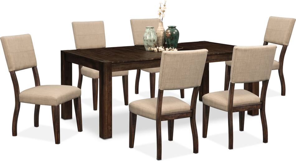 Tribeca Dining Table and 6 Upholstered Dining Chairs American
