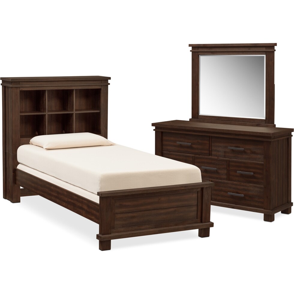 tribeca youth dark brown  pc full bedroom   