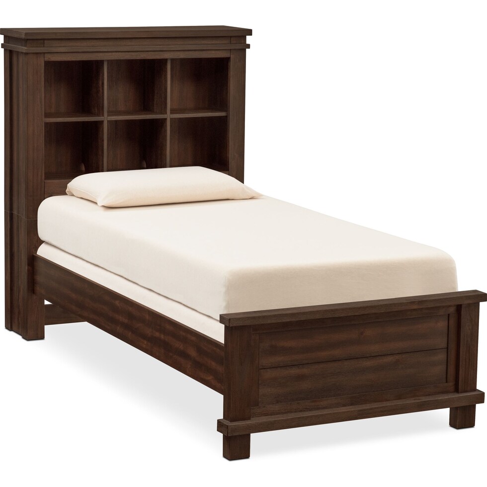 tribeca youth dark brown  pc twin bedroom   