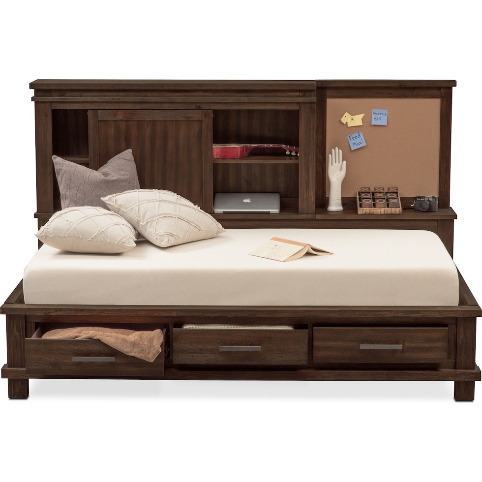 tribeca youth dark brown full bed   