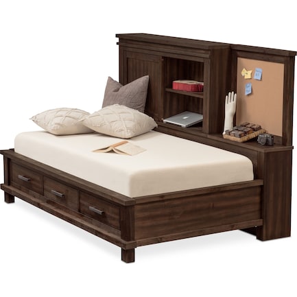 Tribeca Youth Full Lounge Storage Bed - Tobacco