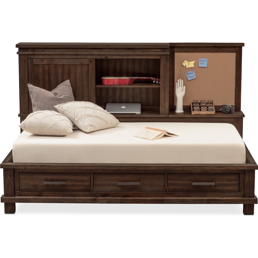 tribeca youth dark brown full bed   