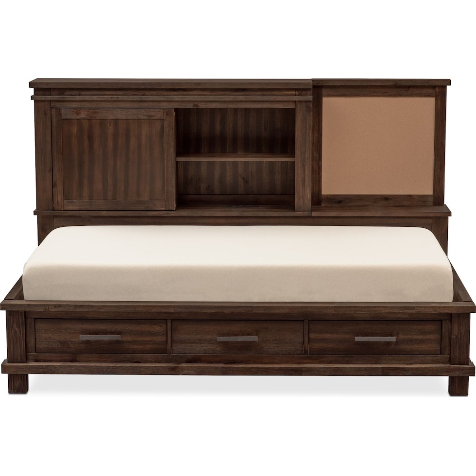 tribeca youth dark brown full bed   