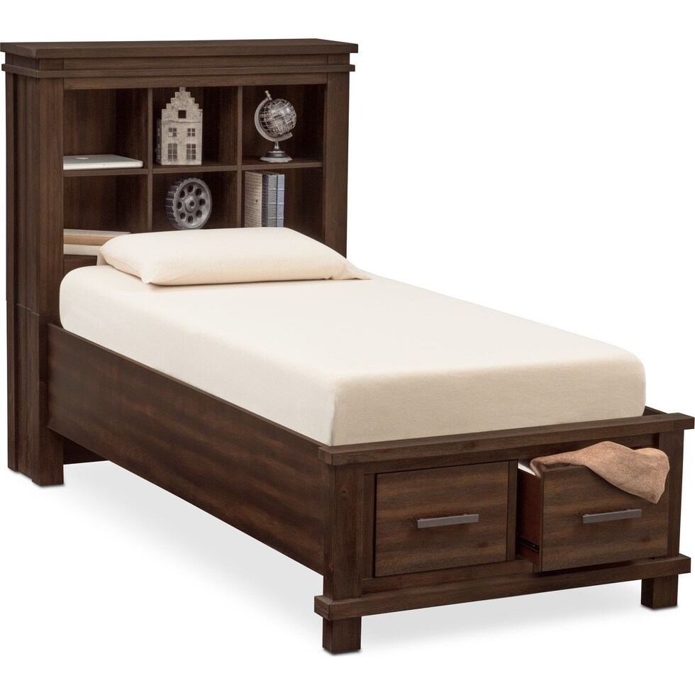 tribeca youth dark brown full bed   