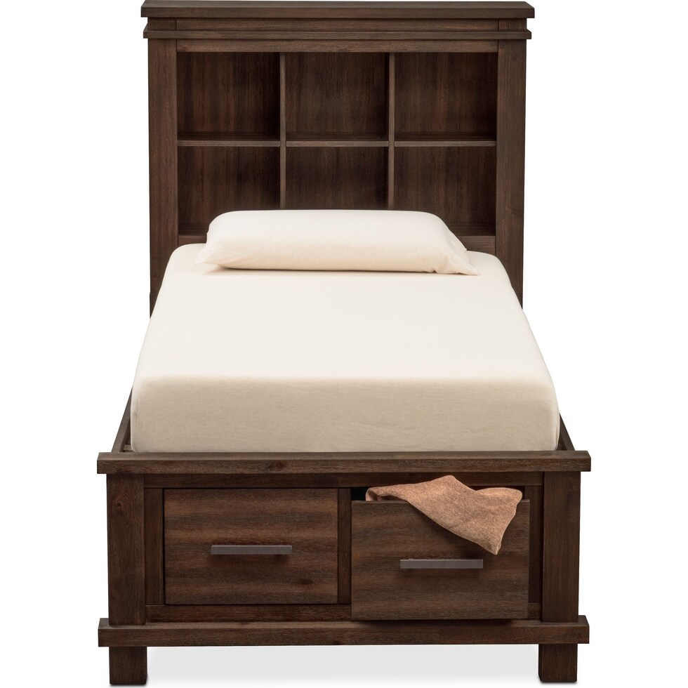 tribeca youth dark brown full bed   