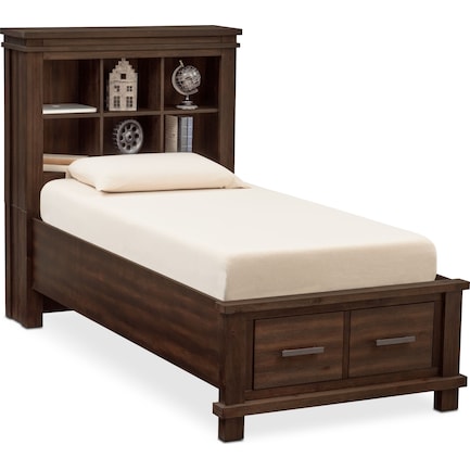 Tribeca Youth Full Bookcase Storage Bed - Tobacco