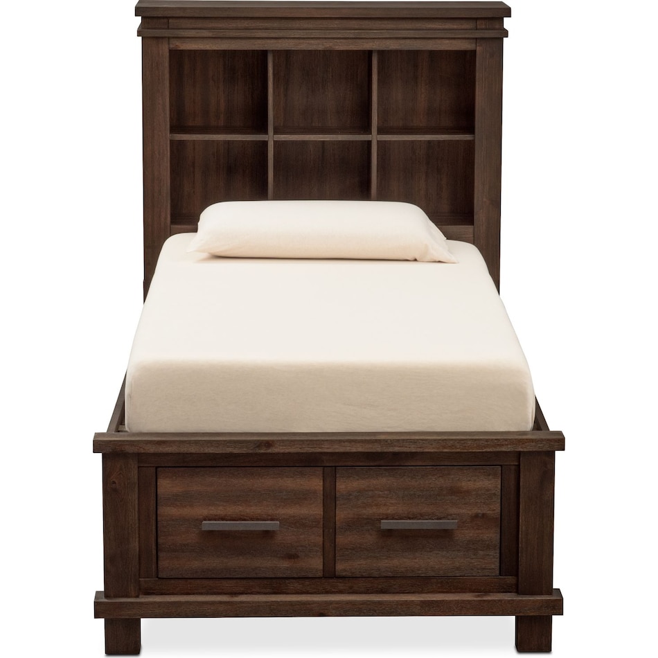tribeca youth dark brown twin bed   