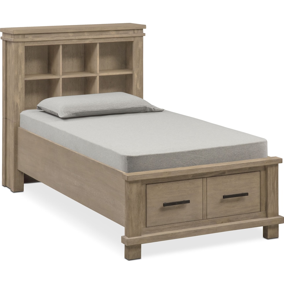 tribeca youth gray  pc twin bedroom   