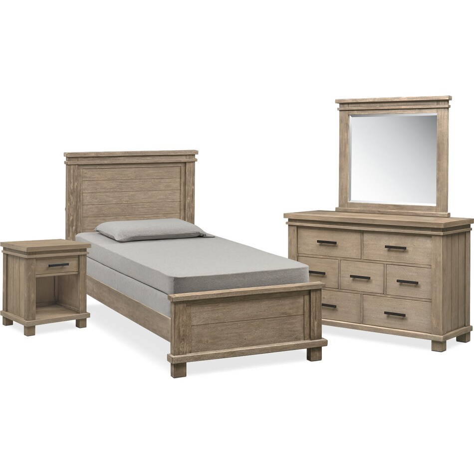 Tribeca Youth 6Piece Twin Bedroom Set with Nightstand, Dresser and