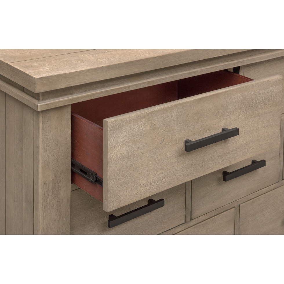 tribeca youth gray dresser & mirror   