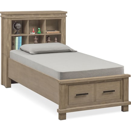Tribeca Youth Full Bookcase Storage Bed - Gray
