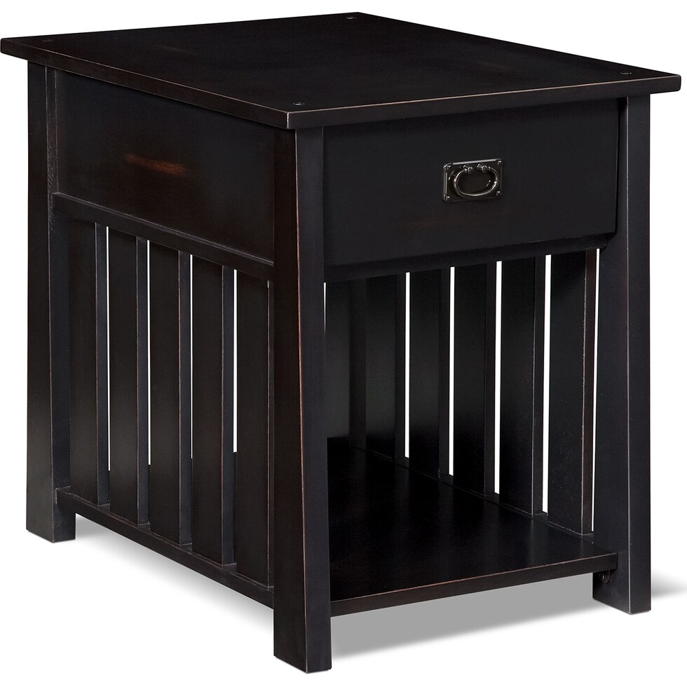 tribute ii black end table   