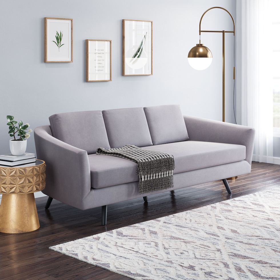 tripp gray sofa   