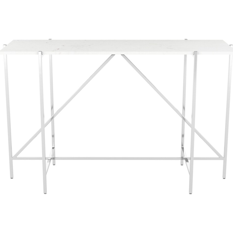 tritan white and chrome console table   