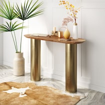 tubular natural console table   