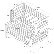 tucker black twin over full bunk bed   