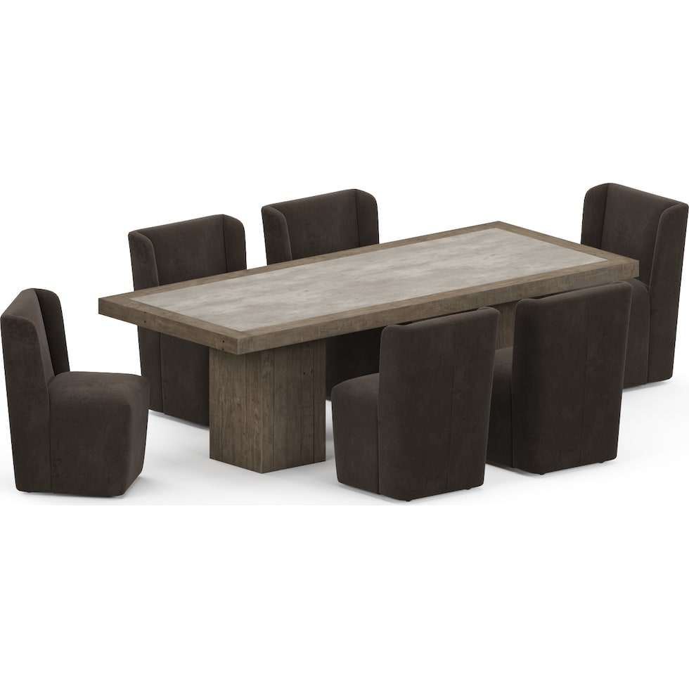 tucson dark brown  pc dining room   