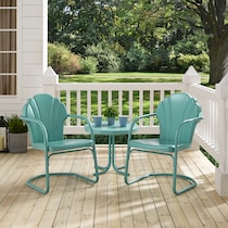 tulip blue outdoor chair set   