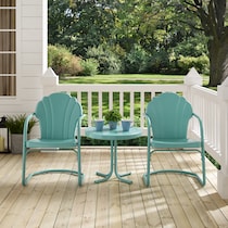 tulip blue outdoor chair set   