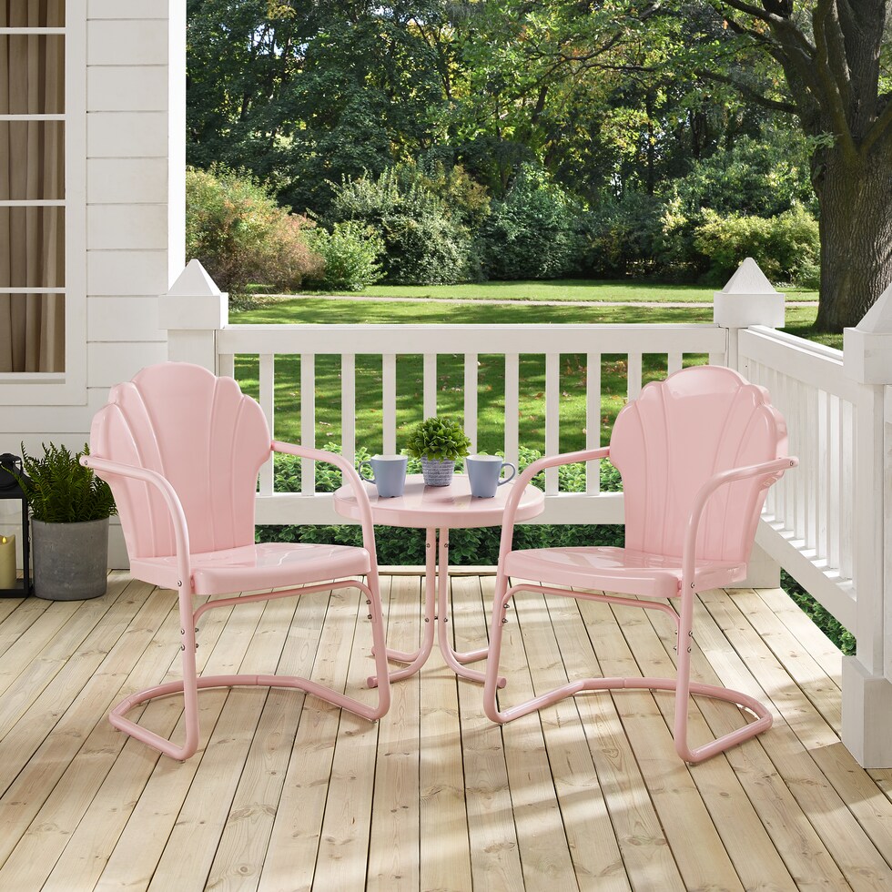 tulip pink outdoor chair set   
