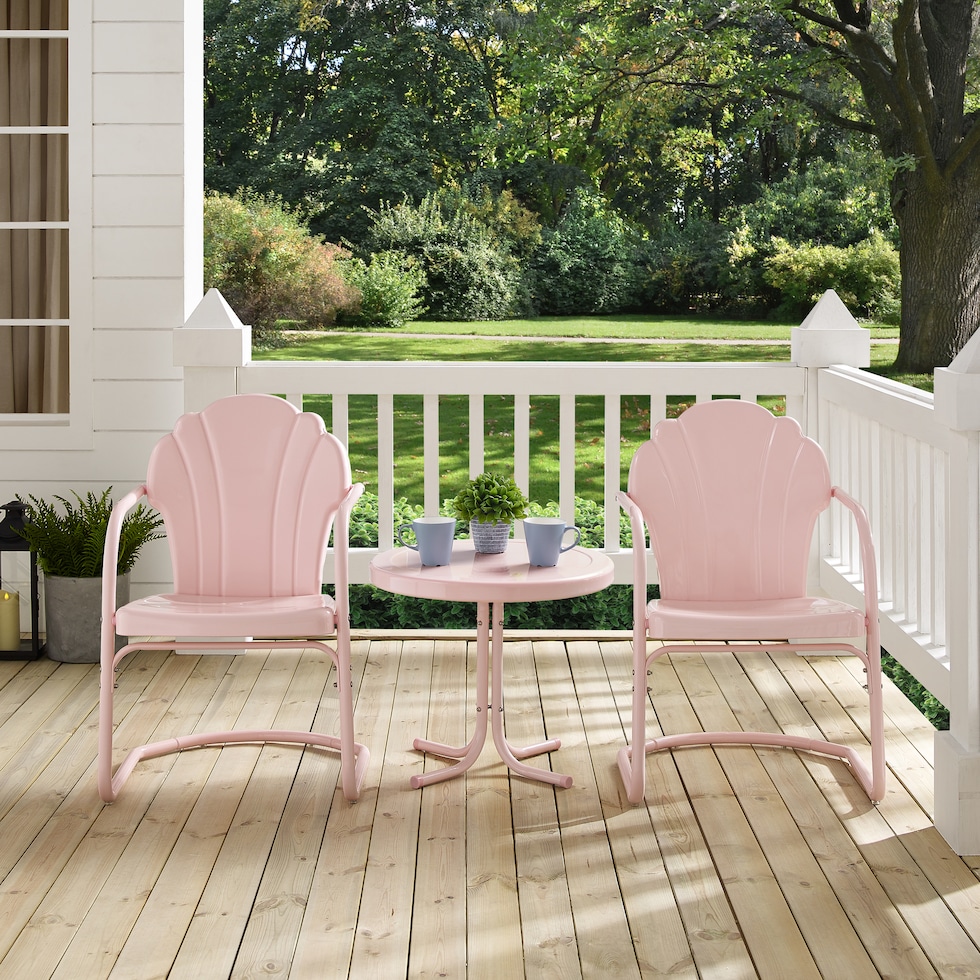 tulip pink outdoor chair set   