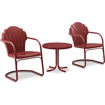 tulip red outdoor chair set   