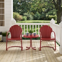 tulip red outdoor chair set   