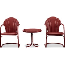 tulip red outdoor chair set   