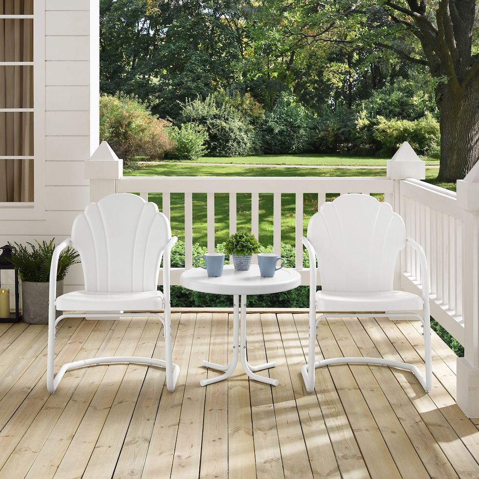 tulip white outdoor chair set   