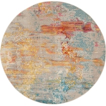 tulum multicolor area rug  round   