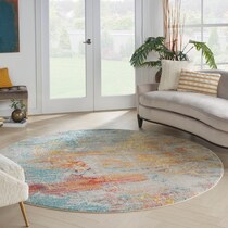 tulum multicolor area rug  round   