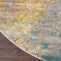 tulum multicolor area rug  round   