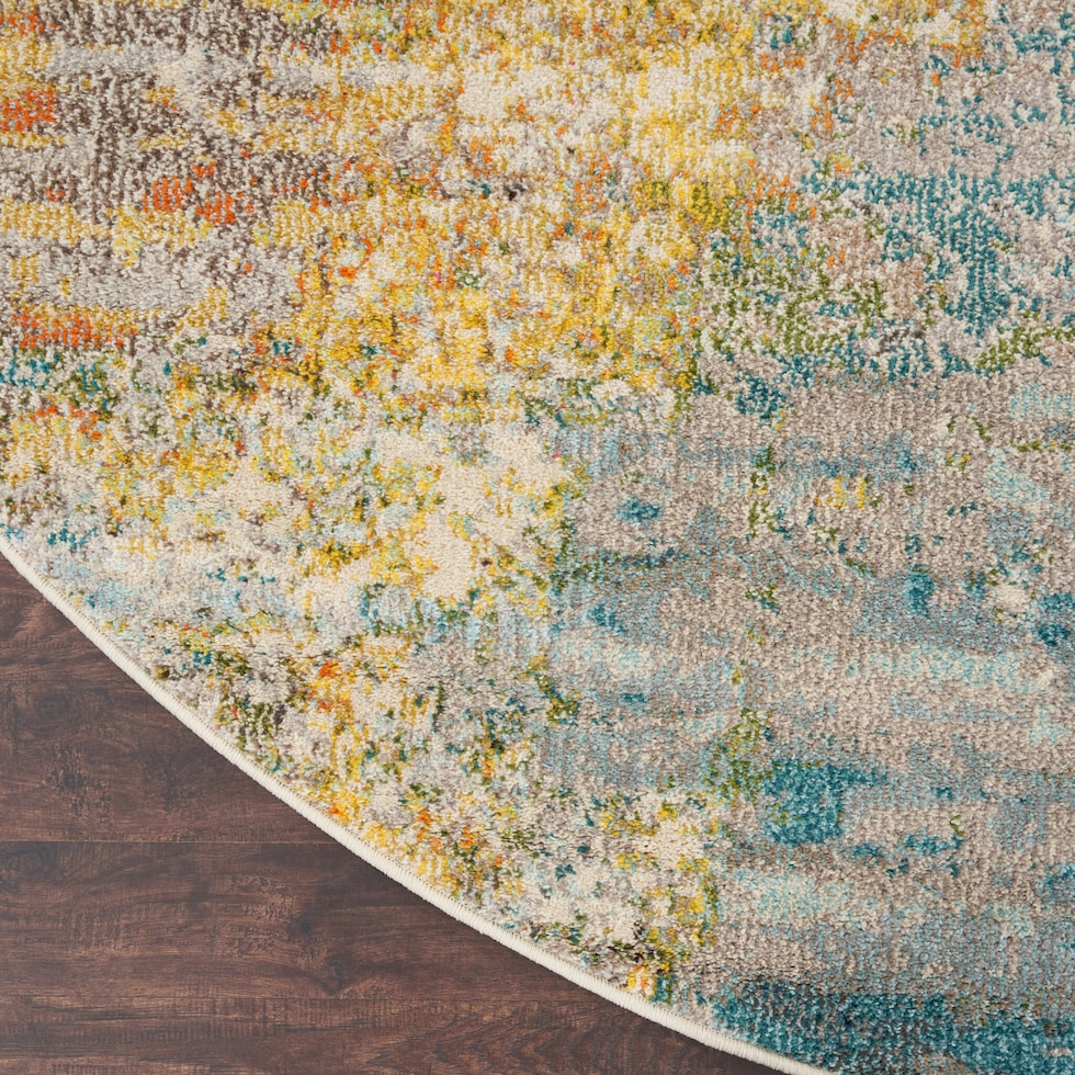 tulum multicolor area rug  round   