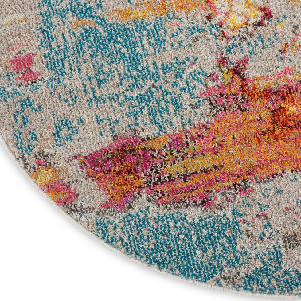 tulum multicolor area rug  round   