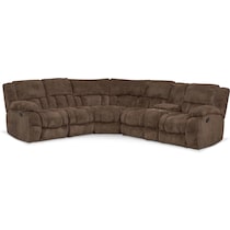 turbo dark brown  pc sectional   