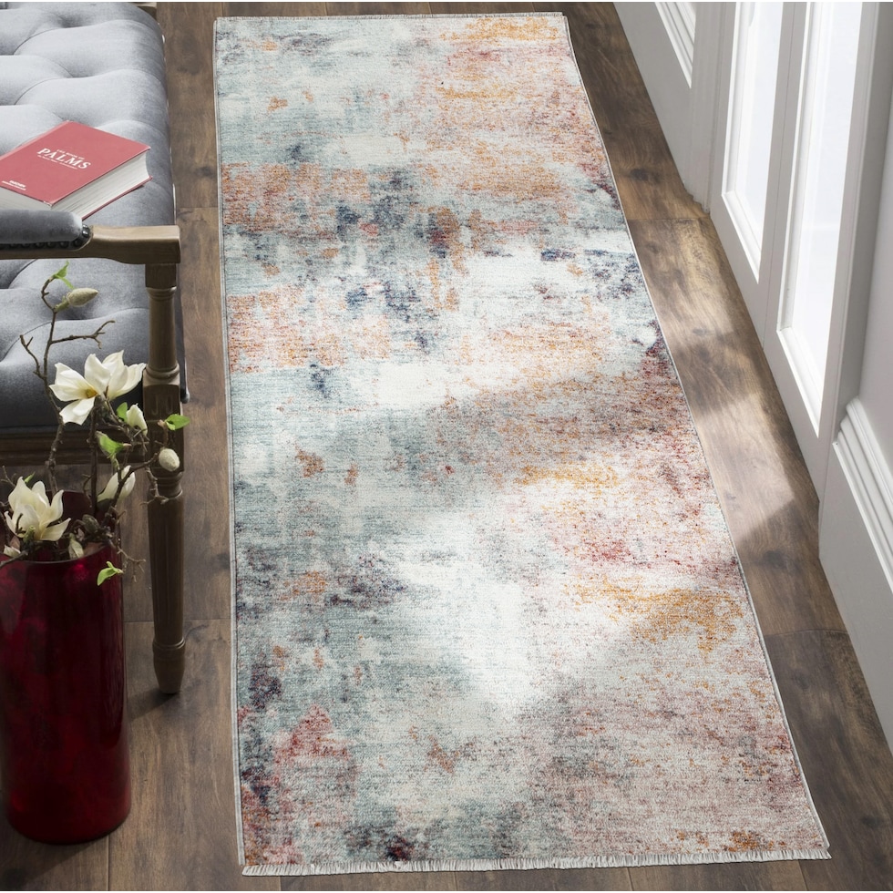 turnstone orange blue area rug  x    