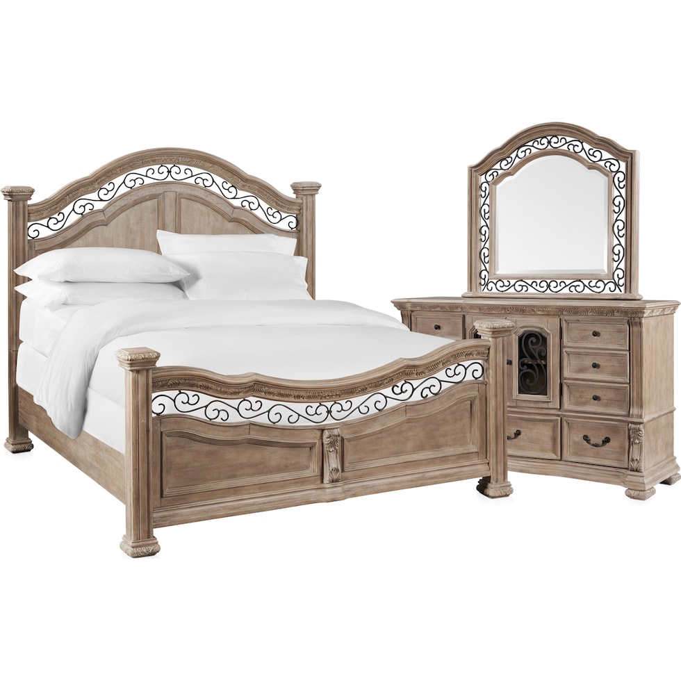 tuscany light brown  pc king bedroom   