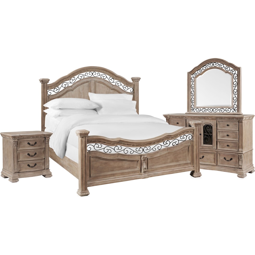 tuscany light brown  pc king bedroom   