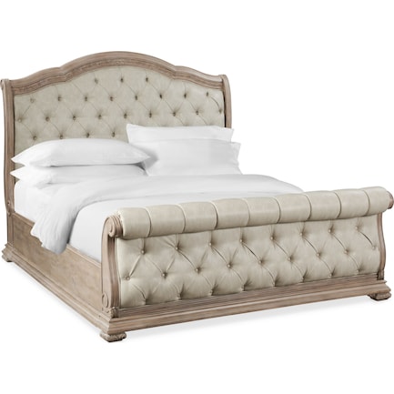 Tuscany Queen Sleigh Bed - Taupe