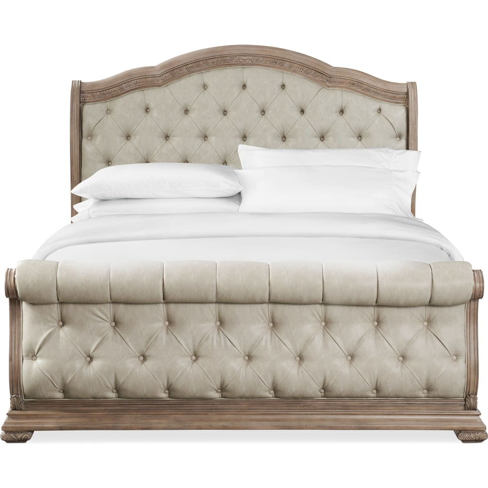 tuscany light brown queen bed   