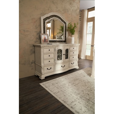 Tuscany Dresser and Mirror - Alabaster